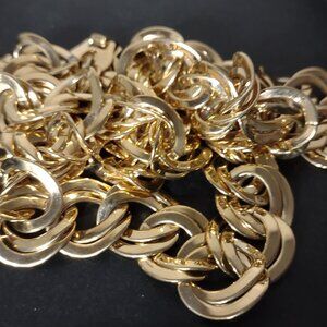 Gold Tone Large Link Chain Necklace